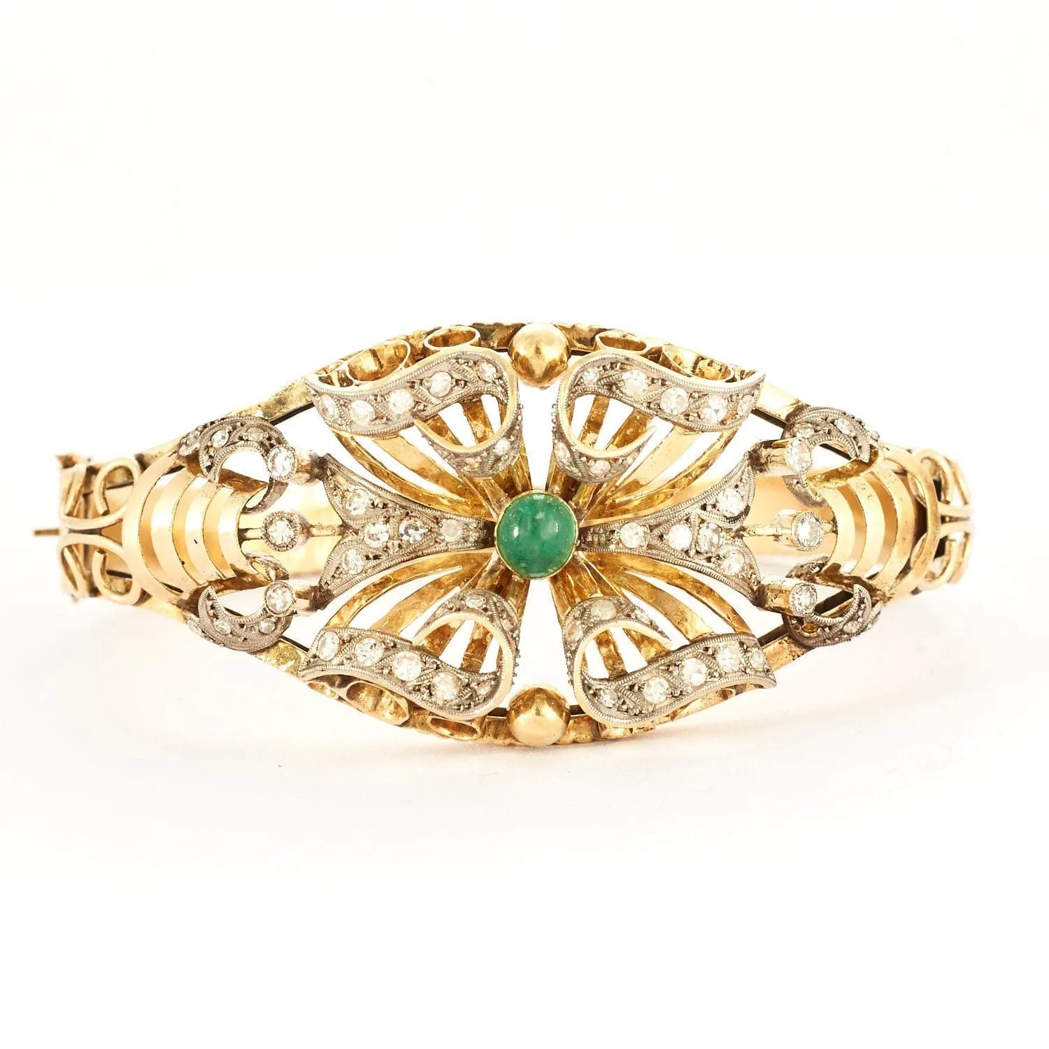 Bracelet Emeraude cabochon Diamants sold by 58 Facettes product image thumbnail 2