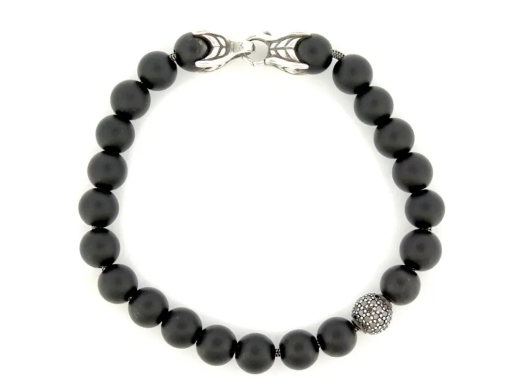 bracelet DAVID YURMAN spiritual beads onyx & diamants made by 58 Facettes