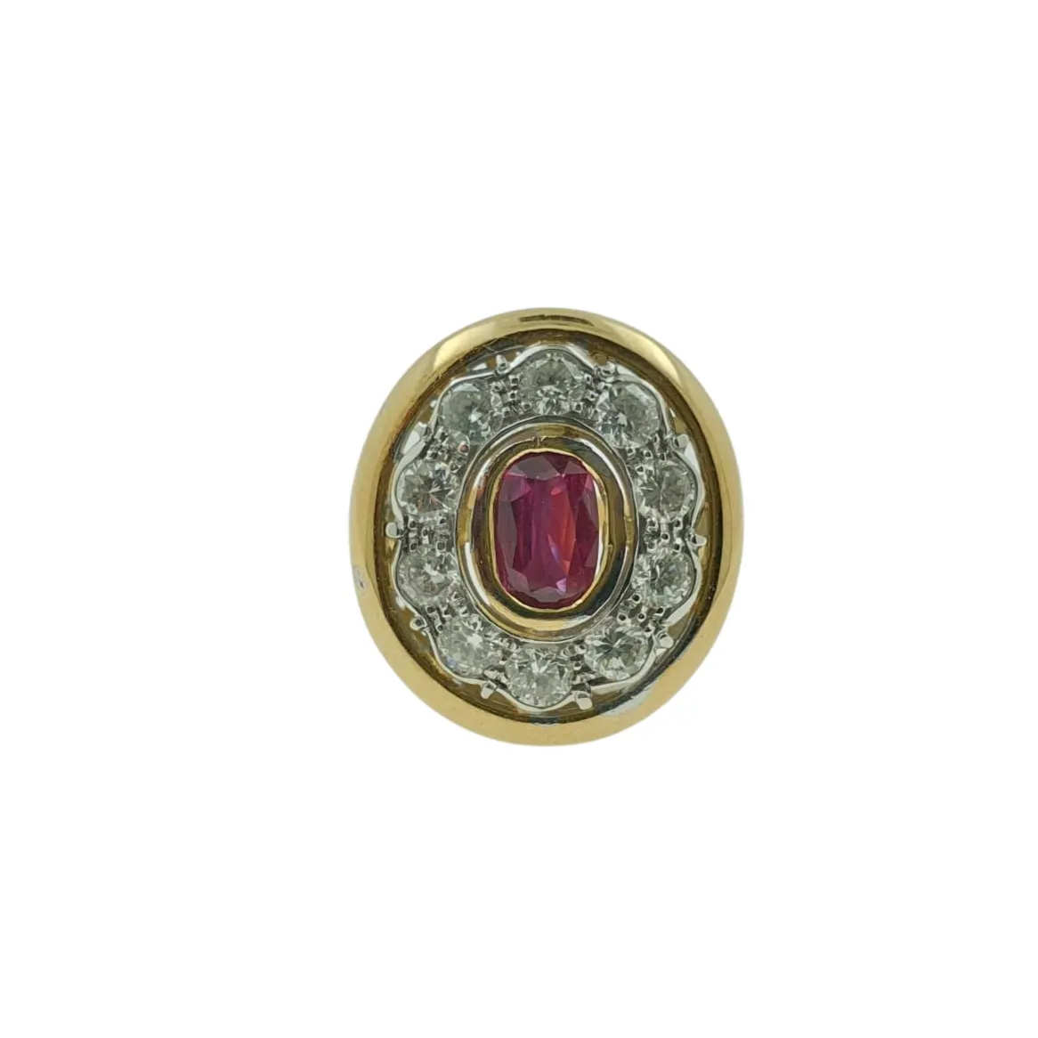 Bague or jaune rubis diamants sold by 58 Facettes