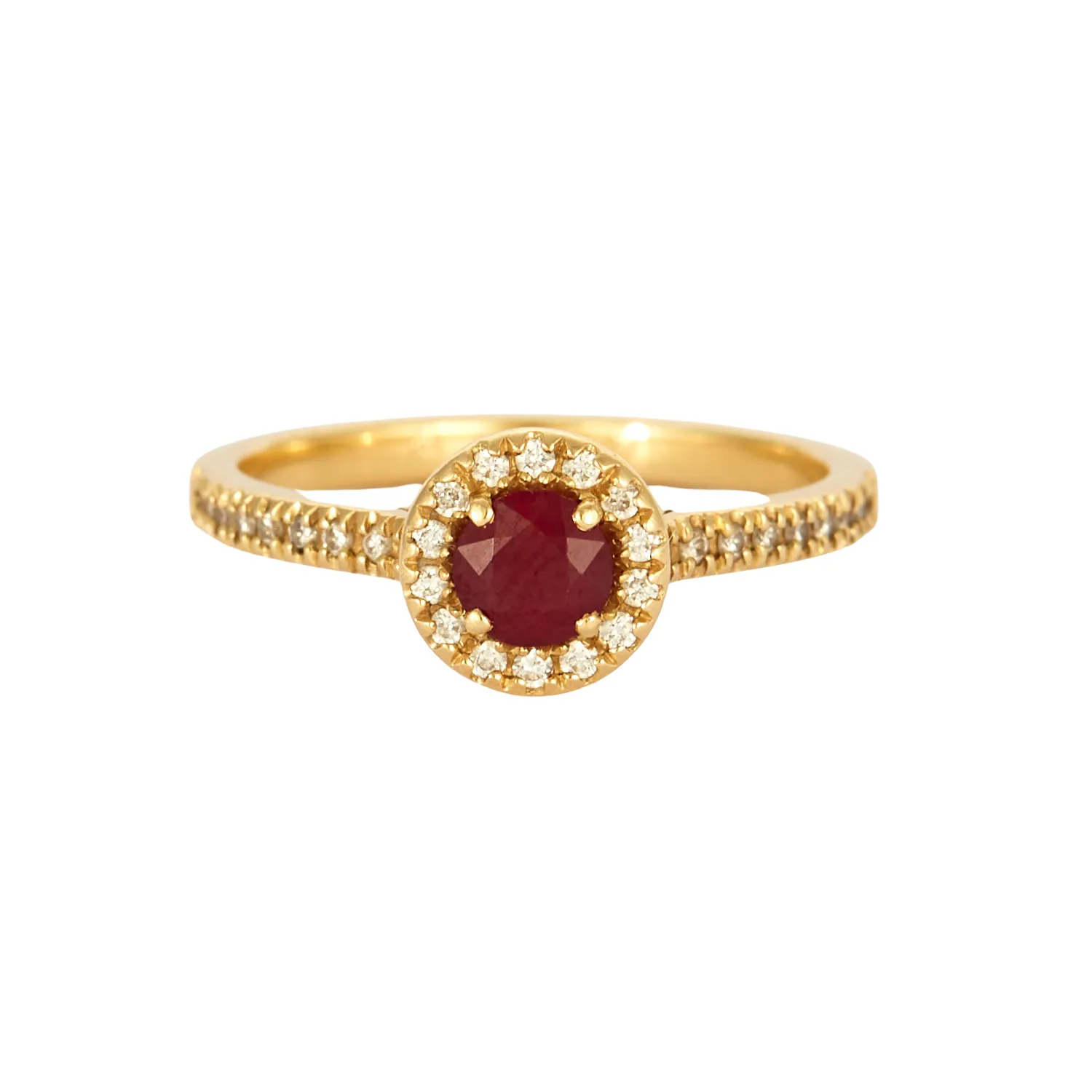 GEMMYO - Bague or jaune avec rubis et diamants sold by 58 Facettes
