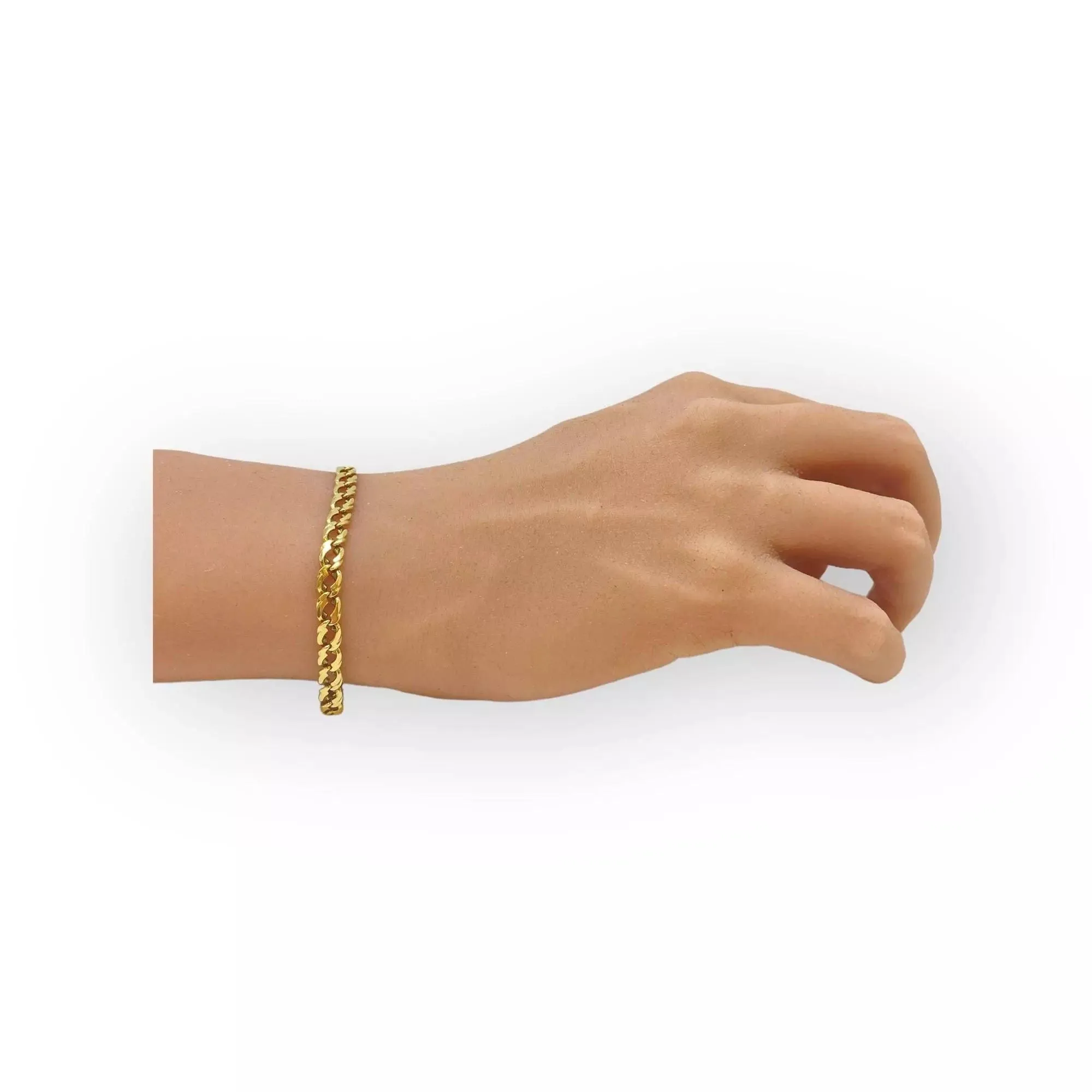 Bracelet en or maille gourmette double losange sold by 58 Facettes product image thumbnail 2