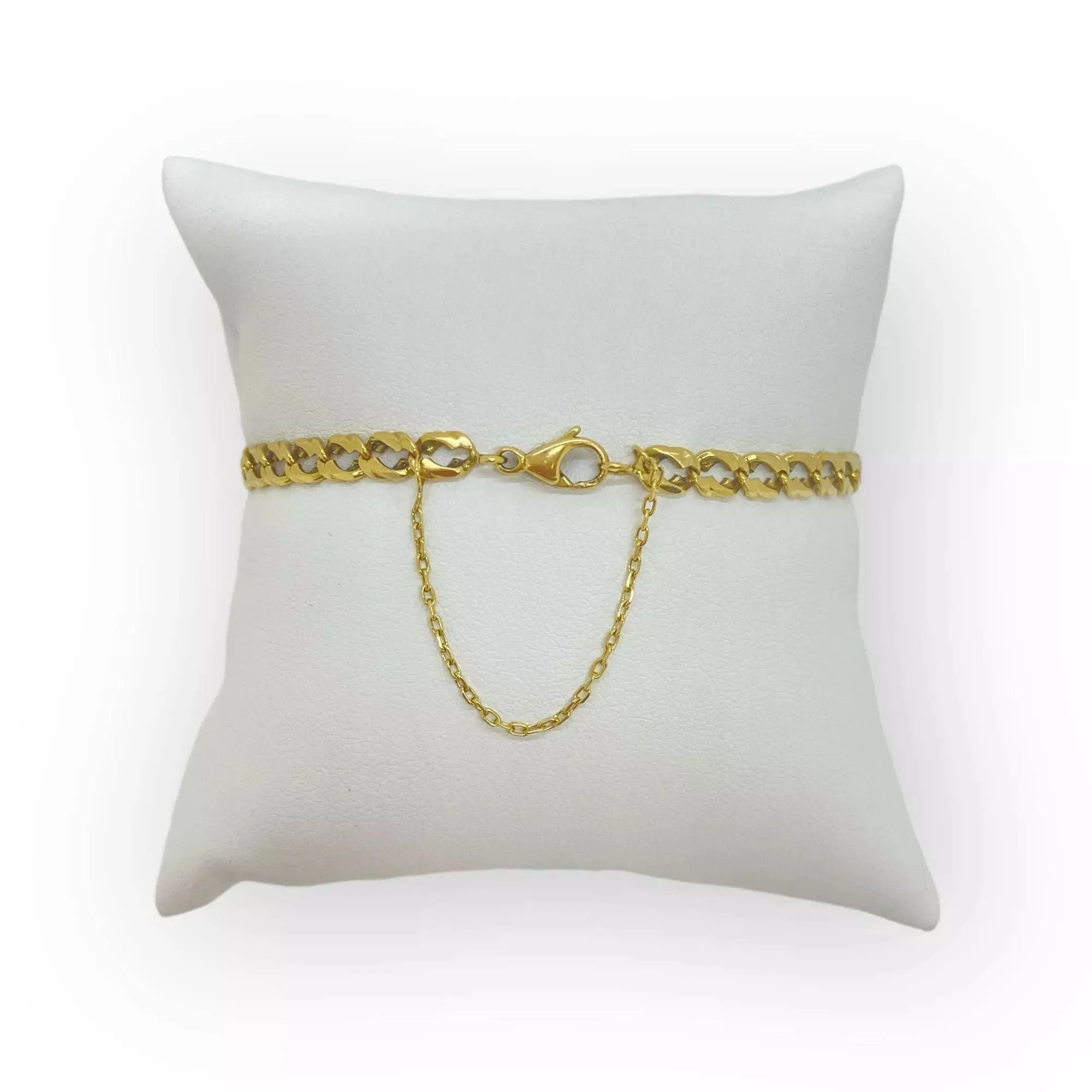 Bracelet en or maille gourmette double losange sold by 58 Facettes product image thumbnail 3