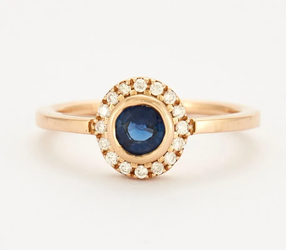 Bague en or rose saphir et diamants sold by 58 Facettes