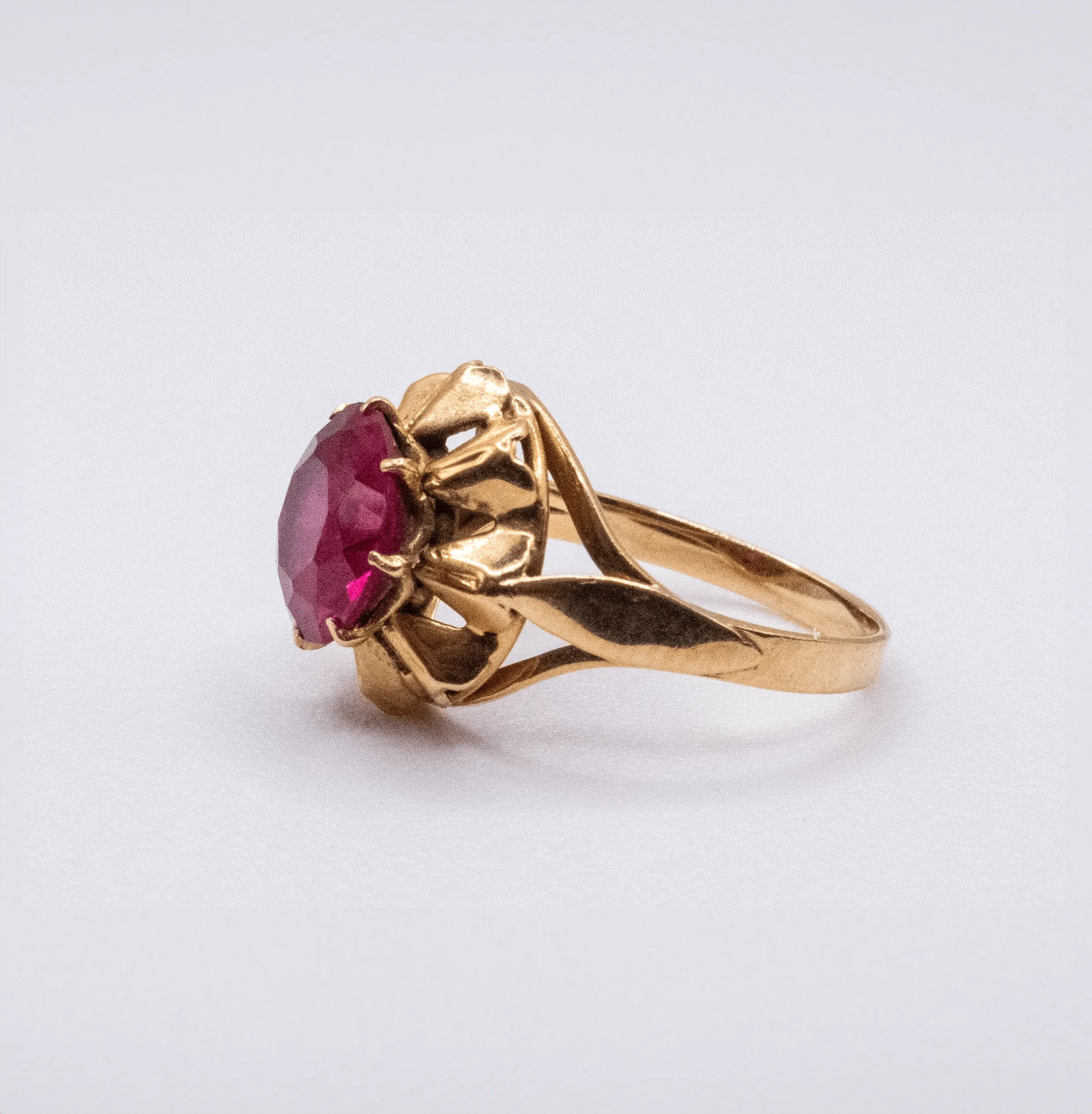 Solitaire Art Déco Or jaune et Rubis sold by 58 Facettes product image thumbnail 4
