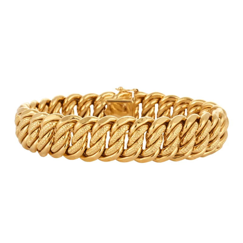Bracelet gourmette en or jaune sold by 58 Facettes