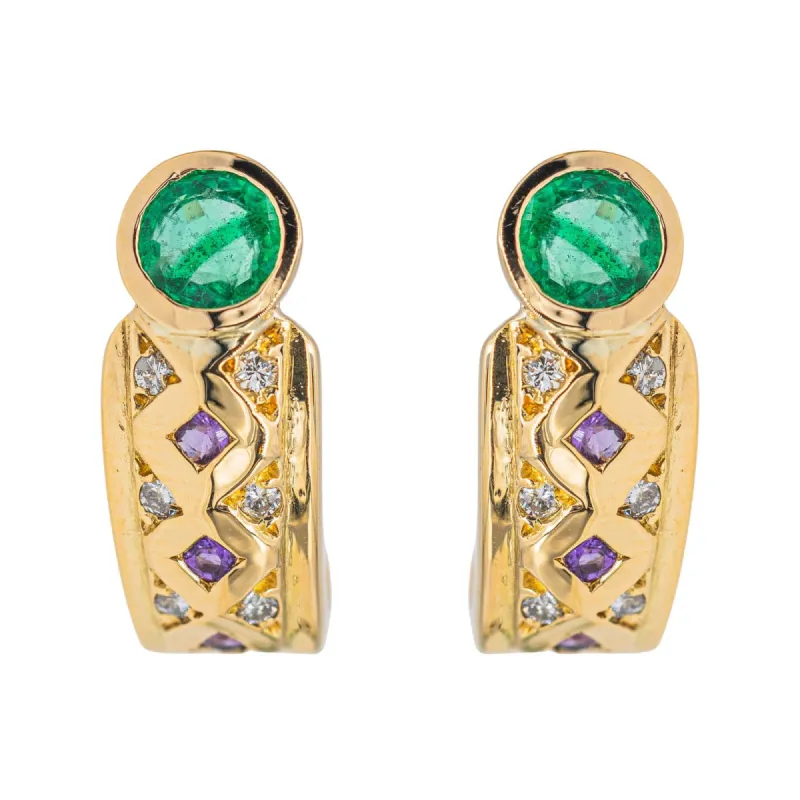 Boucles d'oreilles Or jaune Emeraude sold by 58 Facettes