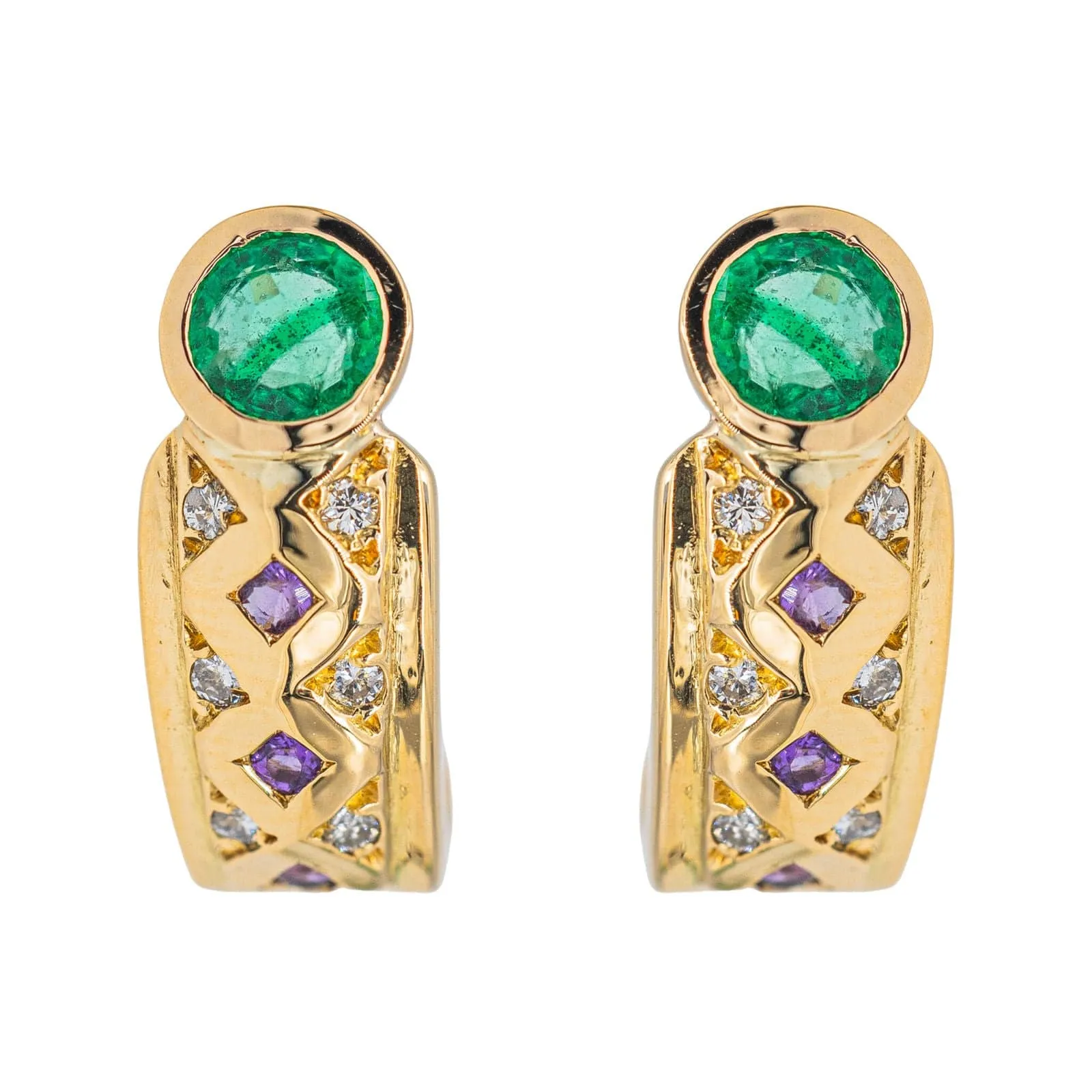 Boucles d'oreilles Or jaune Emeraude sold by 58 Facettes