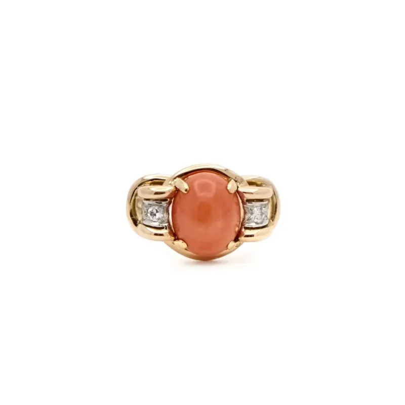Bague fil d'or corail sold by 58 Facettes