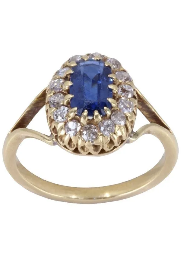 Bague marguerite saphir et diamants sold by 58 Facettes