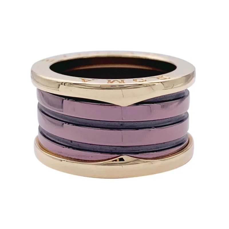 Bague Bulgari, "B.Zero1", or rose, cermet. sold by 58 Facettes