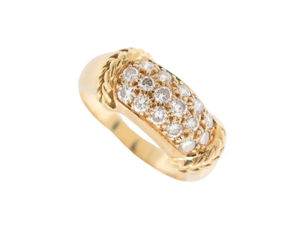 bague bandeau en or jaune et 16 diamants brillants 0.4ct sold by 58 Facettes