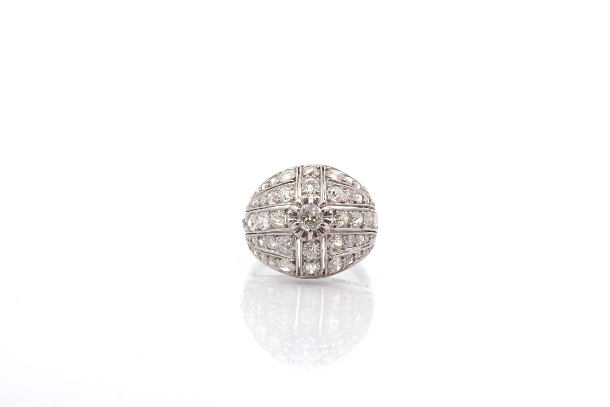 Bague art déco diamants en platine sold by 58 Facettes product image thumbnail 2