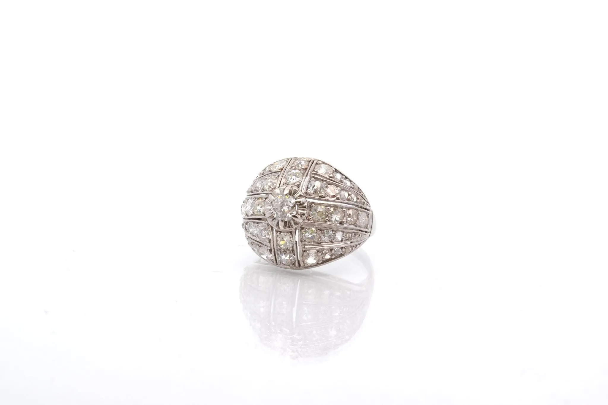 Bague art déco diamants en platine sold by 58 Facettes product image thumbnail 3