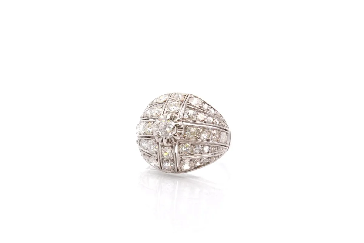 Bague art déco diamants en platine sold by 58 Facettes