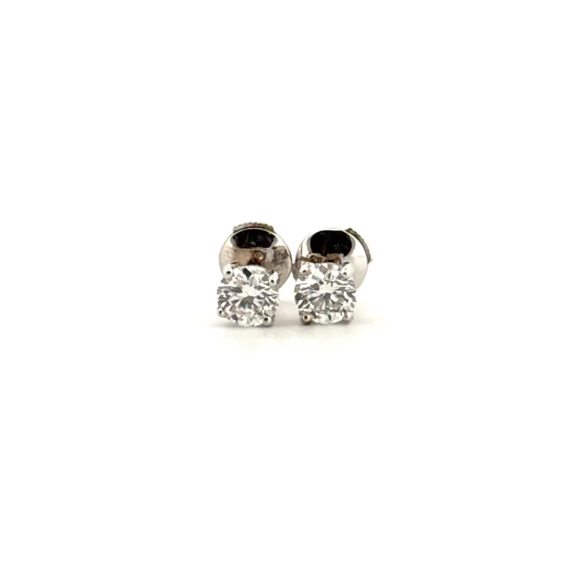 Puces d'oreilles or blanc et diamant sold by 58 Facettes