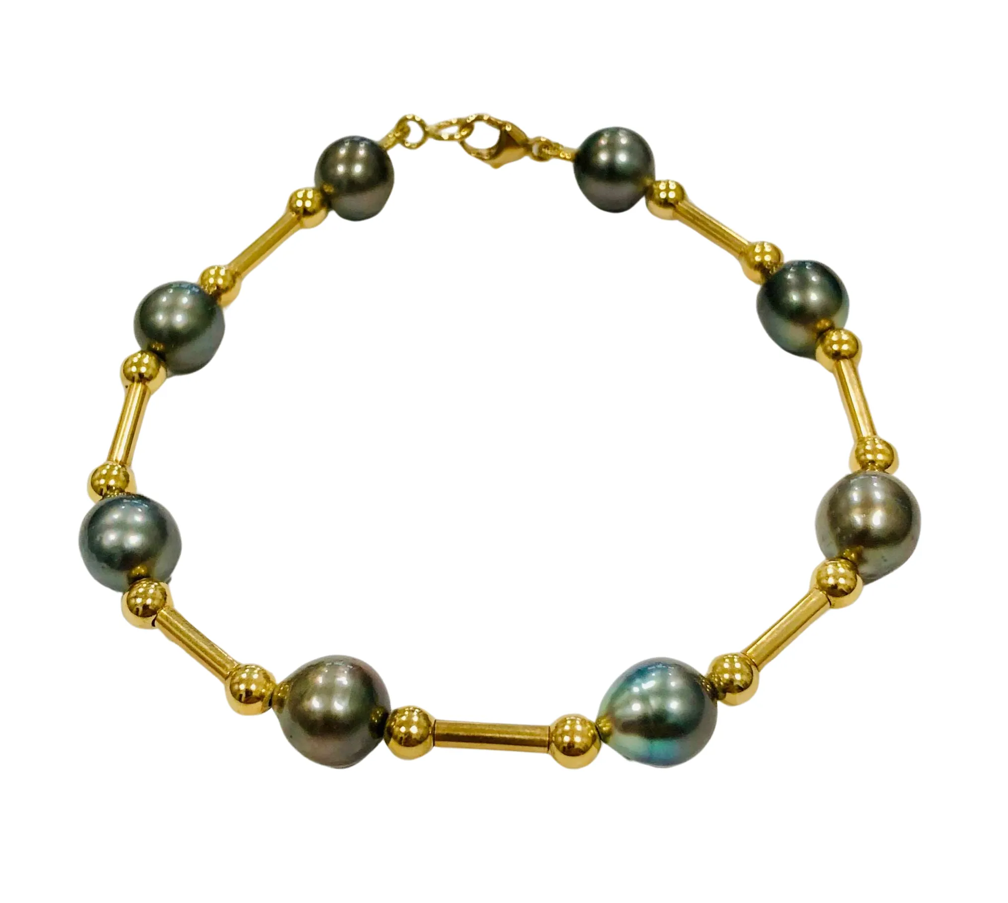 Bracelet perles de Tahiti/ or jaune sold by 58 Facettes