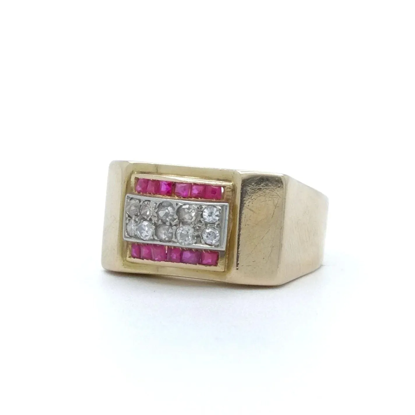 Bague tank arcade 2 Ors Diamants Rubis sold by 58 Facettes product image thumbnail 3