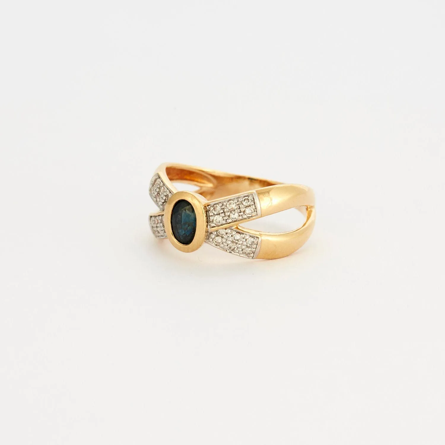 Bague saphir et diamants en or jaune 750 sold by 58 Facettes product image thumbnail 5