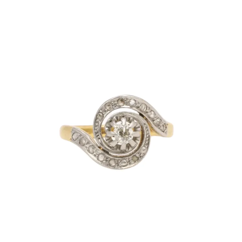 Bague tourbillon diamants taille ancienne 0,15 ct sold by 58 Facettes