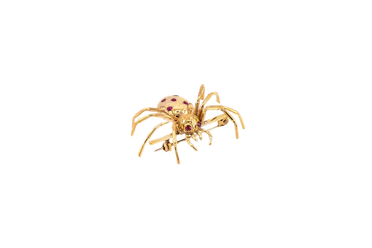 Broche en or jaune avec rubis sold by 58 Facettes
