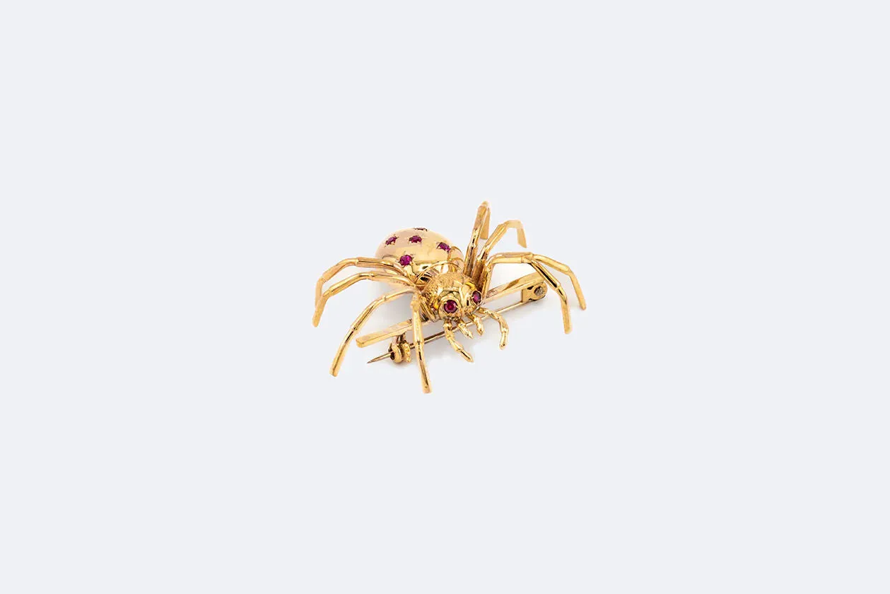 Spille - Araignée en or jaune 18 carats et rubis sold by 58 Facettes product image thumbnail 2