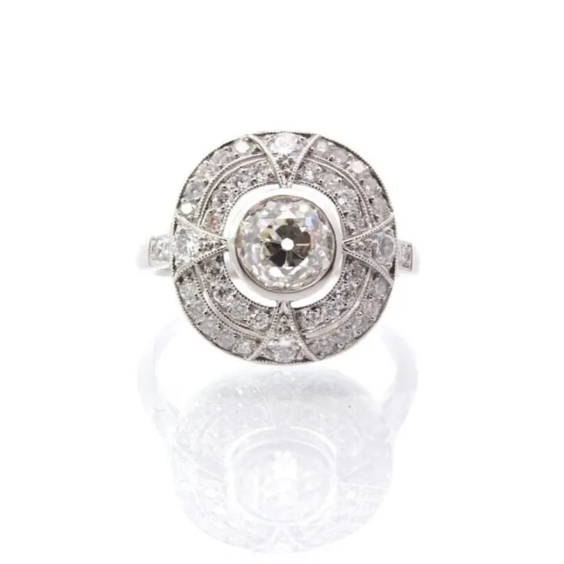 Bague  style Art Déco Platine Diamants sold by 58 Facettes