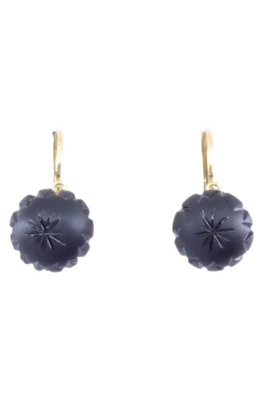 DORMEUSES ANCIENNE EN JAIS sold by 58 Facettes