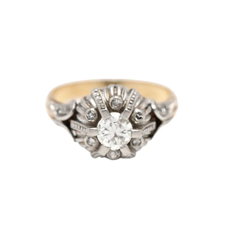 bague en or bicolore avec diamants sold by 58 Facettes