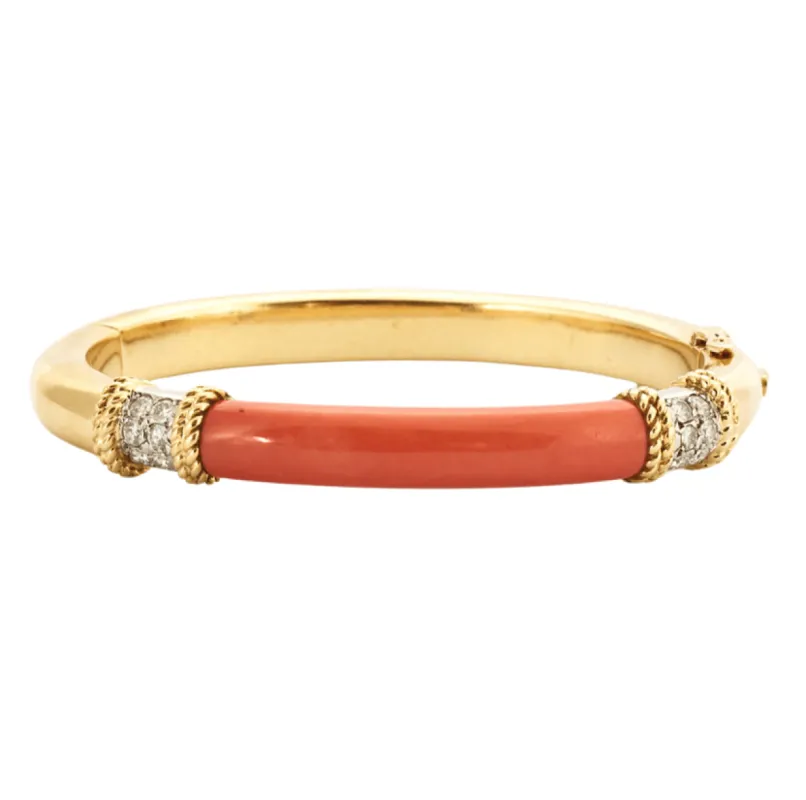 FRED - Bracelet ISAURE  or jaune corail et diamants sold by 58 Facettes