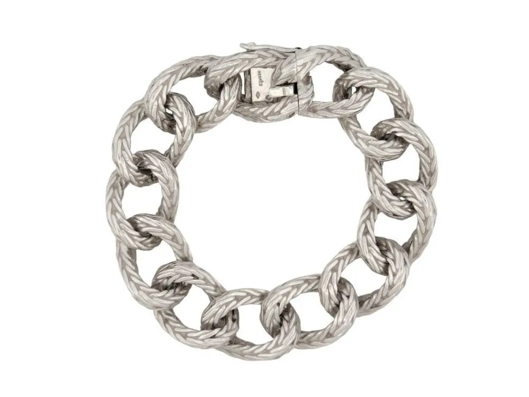 Hermès - Georges Lenfant - Bracelet Vintage Gourmette Vendôme en argent sold by 58 Facettes