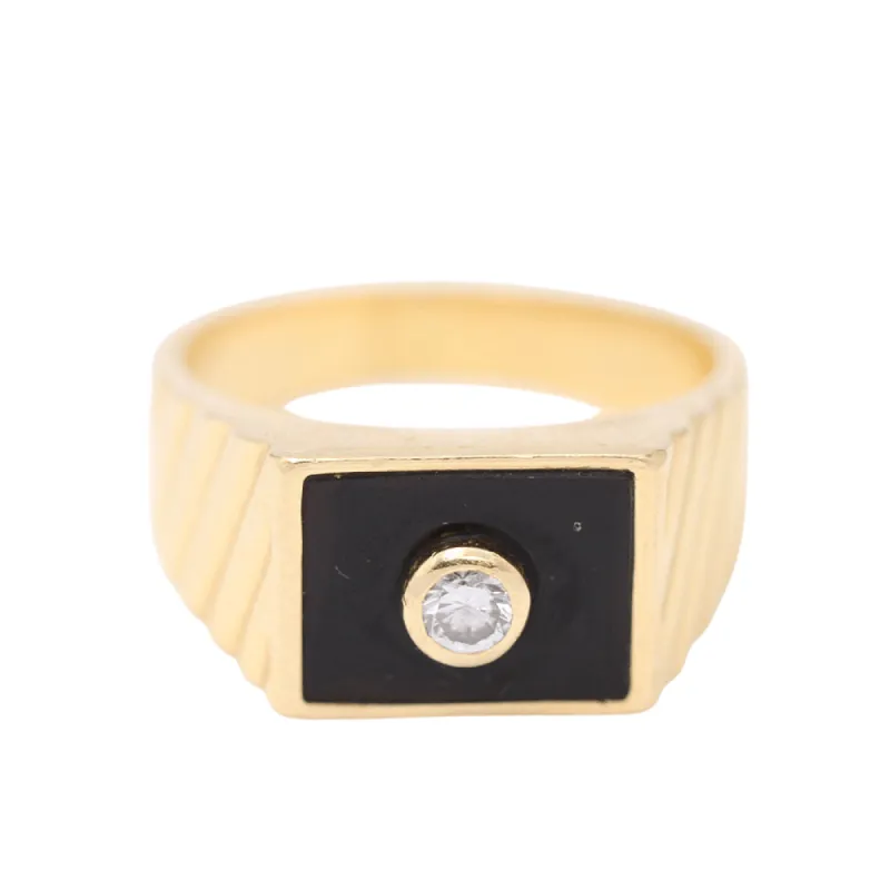 Sceau en or 18 carats avec onyx et diamant sold by 58 Facettes