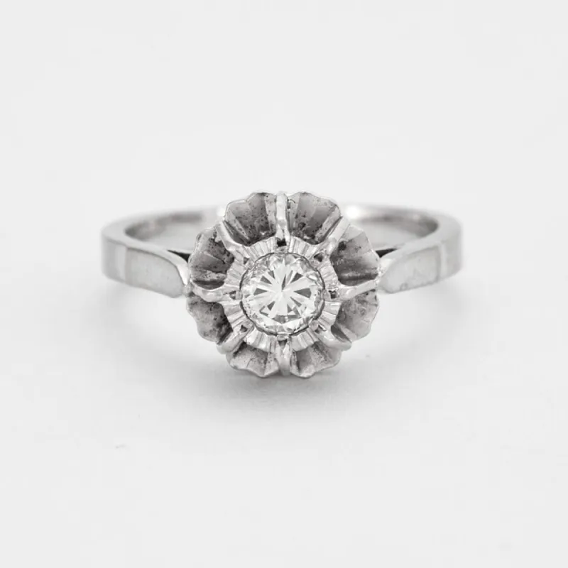 Bague solitaire en or gris Diamant sold by 58 Facettes