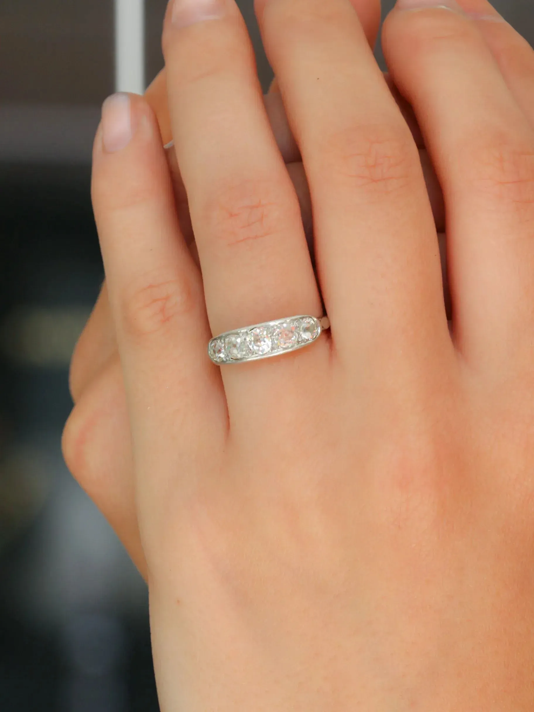 Bague jarretière diamants taille ancienne sold by 58 Facettes product image thumbnail 2