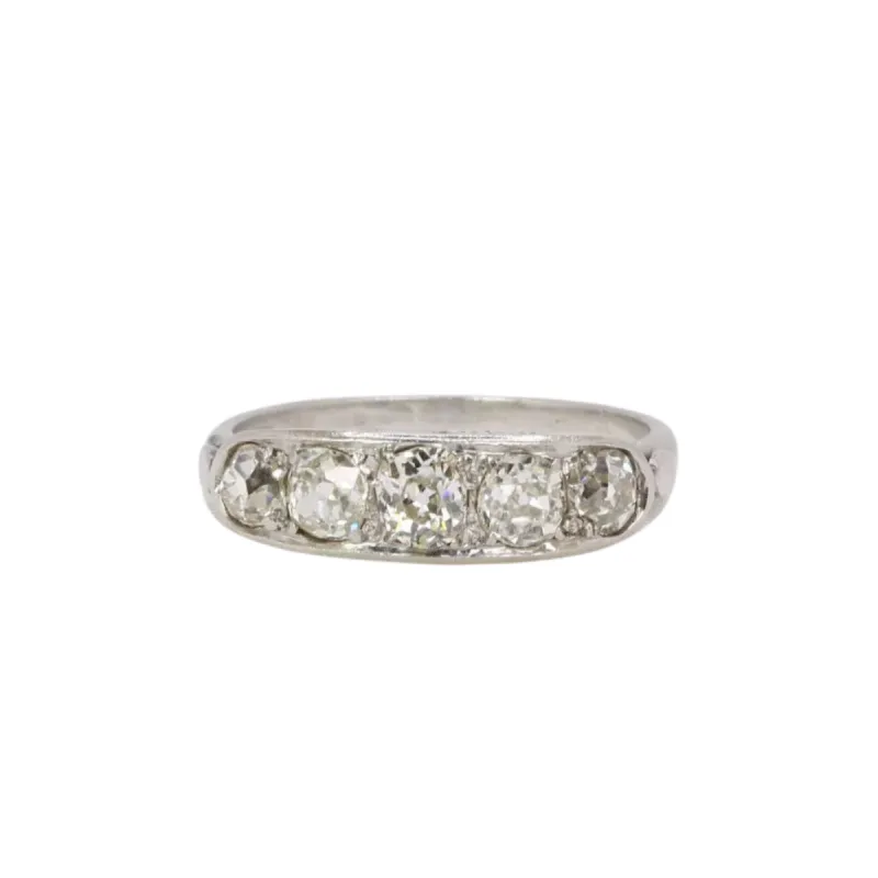 Bague jarretière diamants taille ancienne sold by 58 Facettes