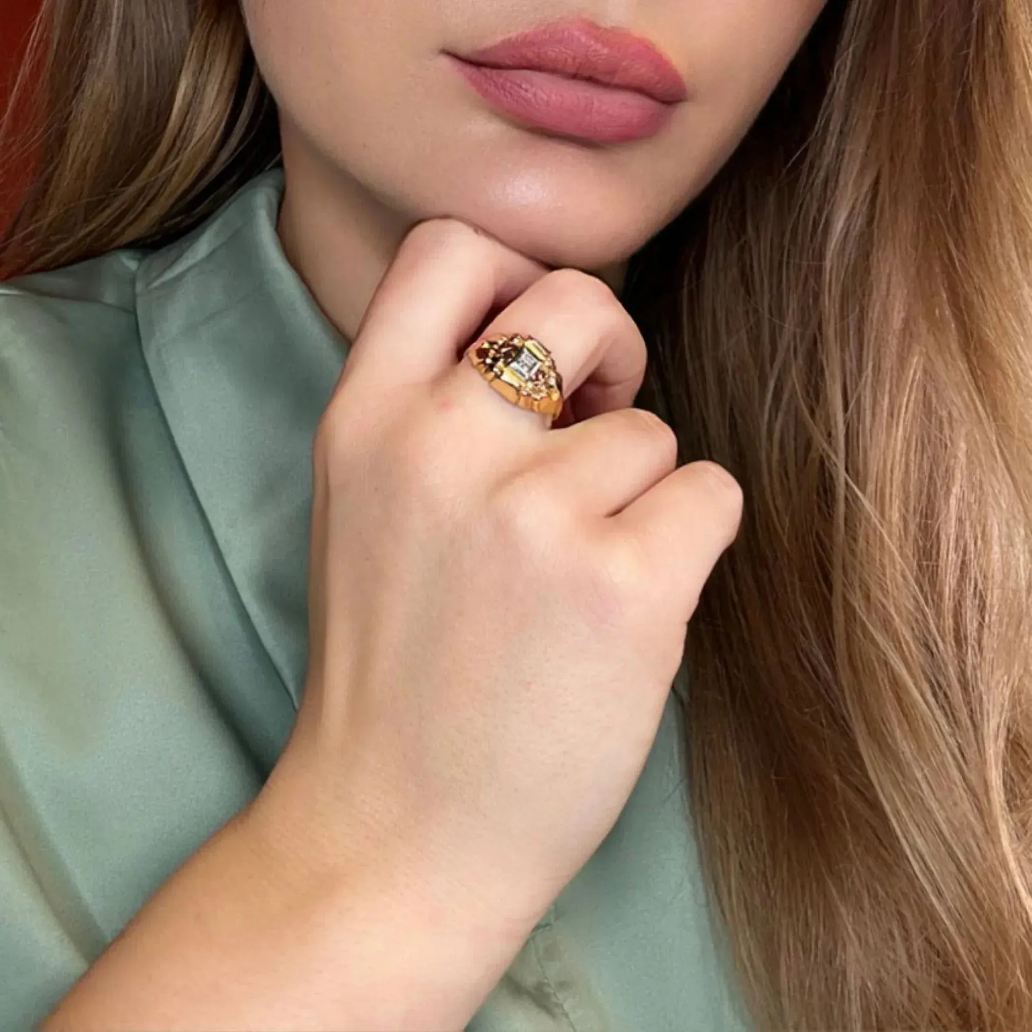 Bague Tank Or Jaune 18k & Diamant sold by 58 Facettes product image thumbnail 2