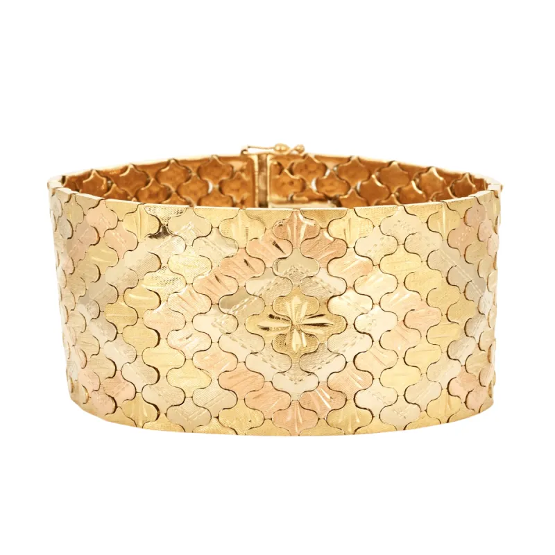 Bracelet articulé trois tons d'or sold by 58 Facettes