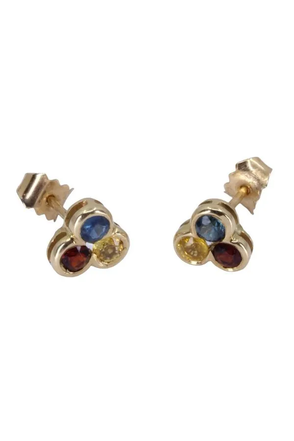 BOUCLES D'OREILLES CITRINES TOPAZES ET GRENATS sold by 58 Facettes product image thumbnail 3