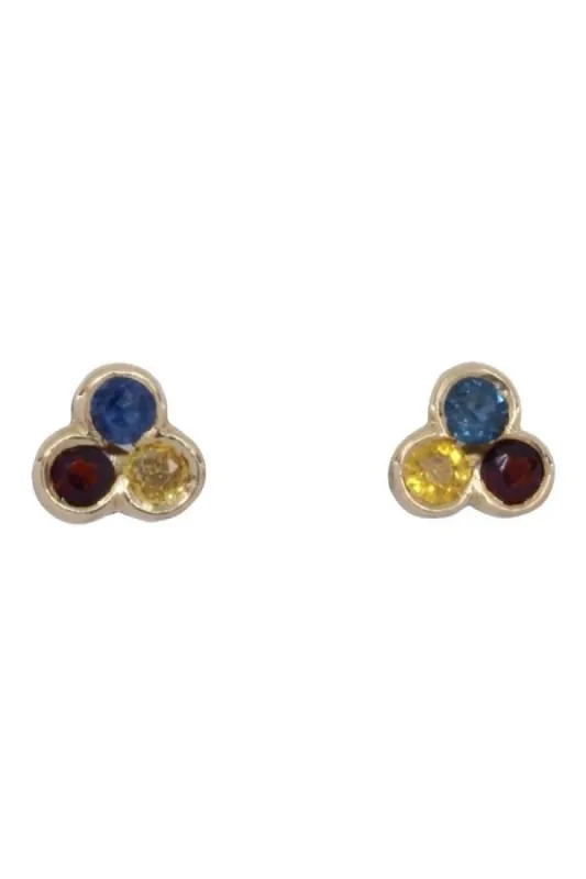 BOUCLES D'OREILLES CITRINES TOPAZES ET GRENATS sold by 58 Facettes