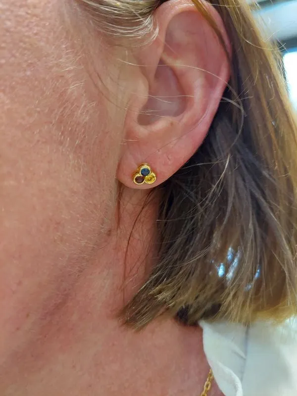 BOUCLES D'OREILLES CITRINES TOPAZES ET GRENATS sold by 58 Facettes product image thumbnail 2