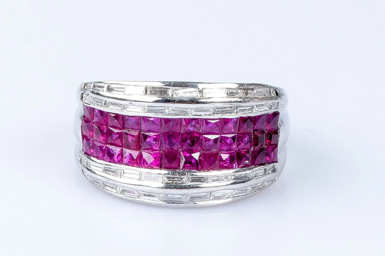 Bague diamant rubis en or blanc sold by 58 Facettes product image thumbnail 2