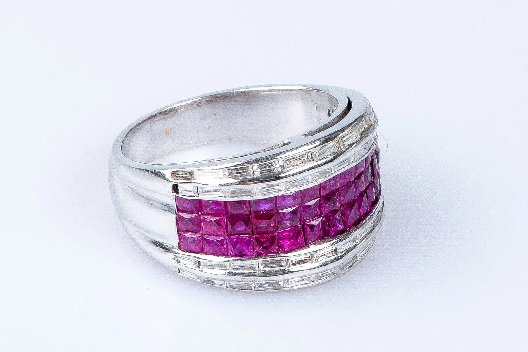 Bague diamant rubis en or blanc sold by 58 Facettes product image thumbnail 3