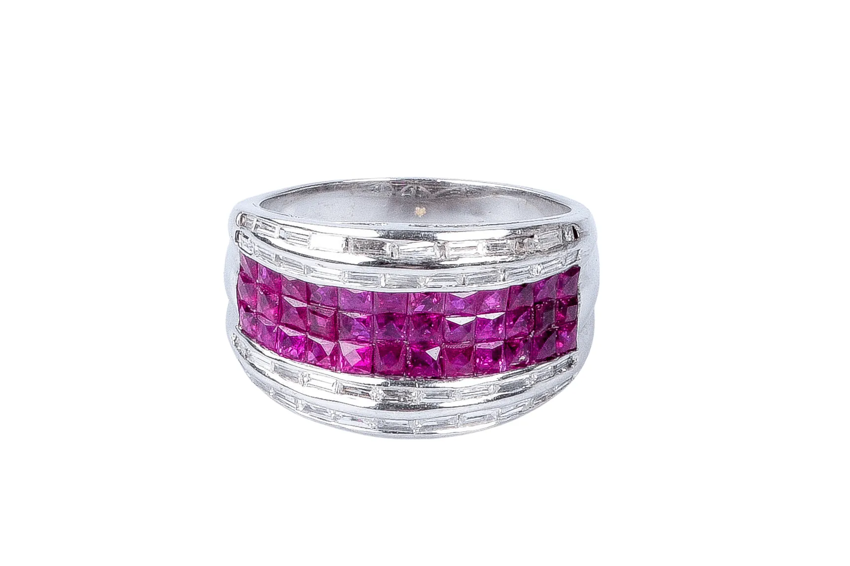 Bague diamant rubis en or blanc sold by 58 Facettes