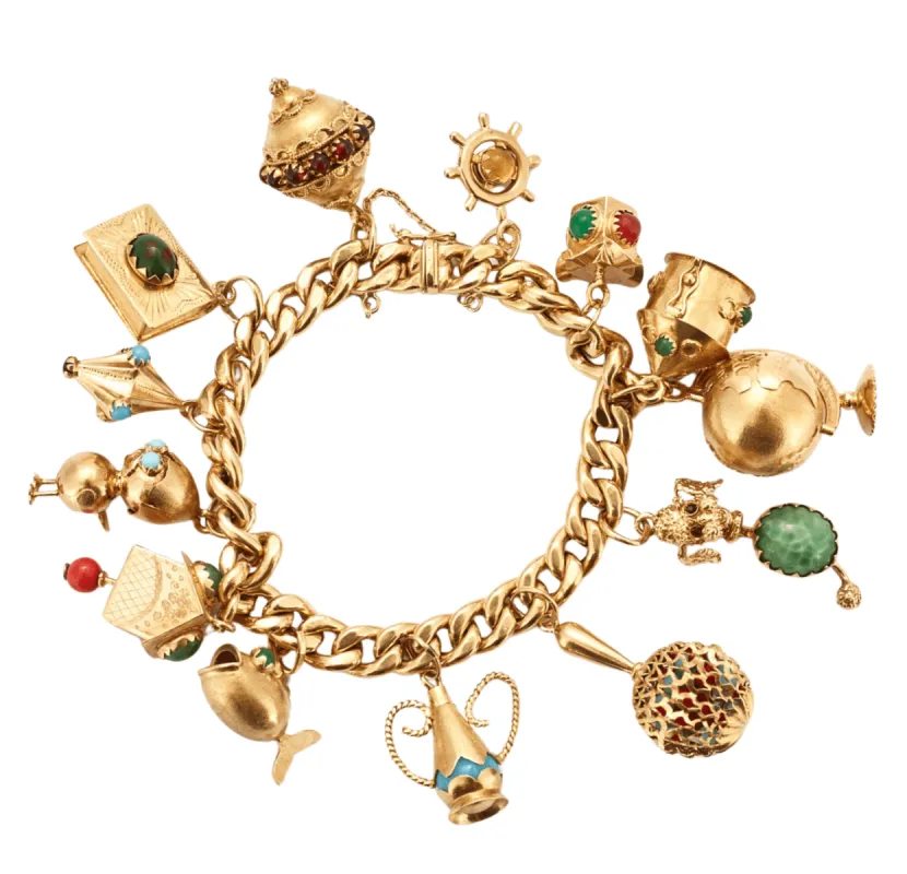 Important Bracelet gourmette et pampilles en or jaune sold by 58 Facettes