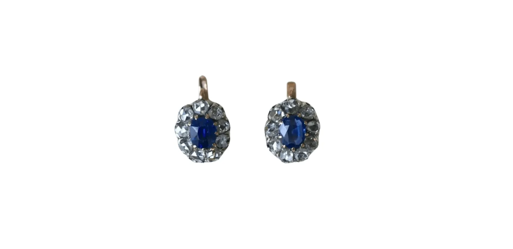 Boucles d'Oreilles Marguerite Saphir et Diamants sold by 58 Facettes