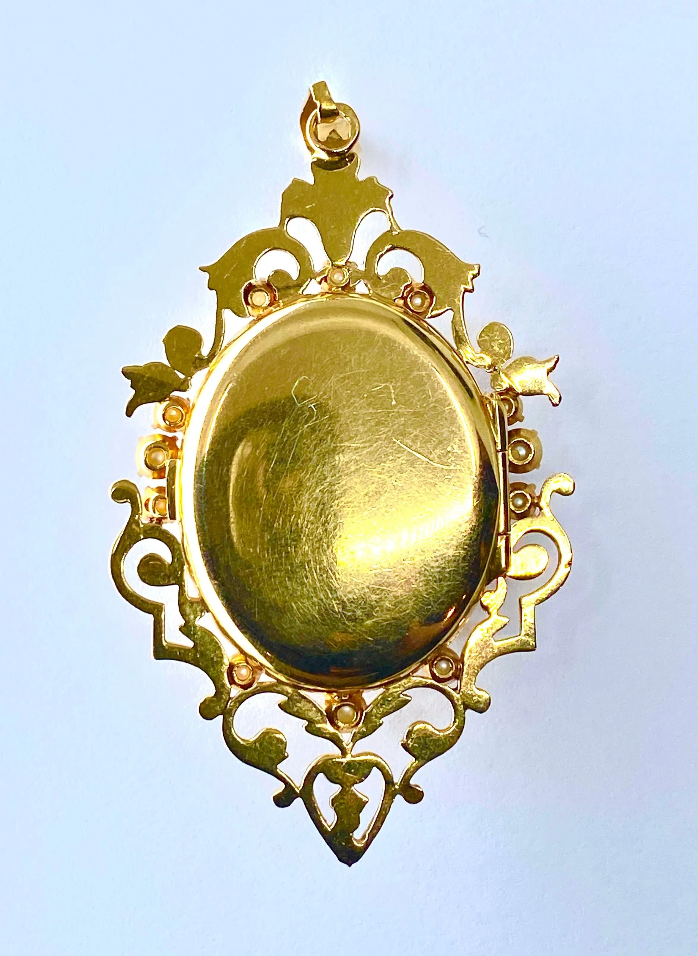 Pendentif ouvrant or jaune diamants perles sold by 58 Facettes product image thumbnail 2