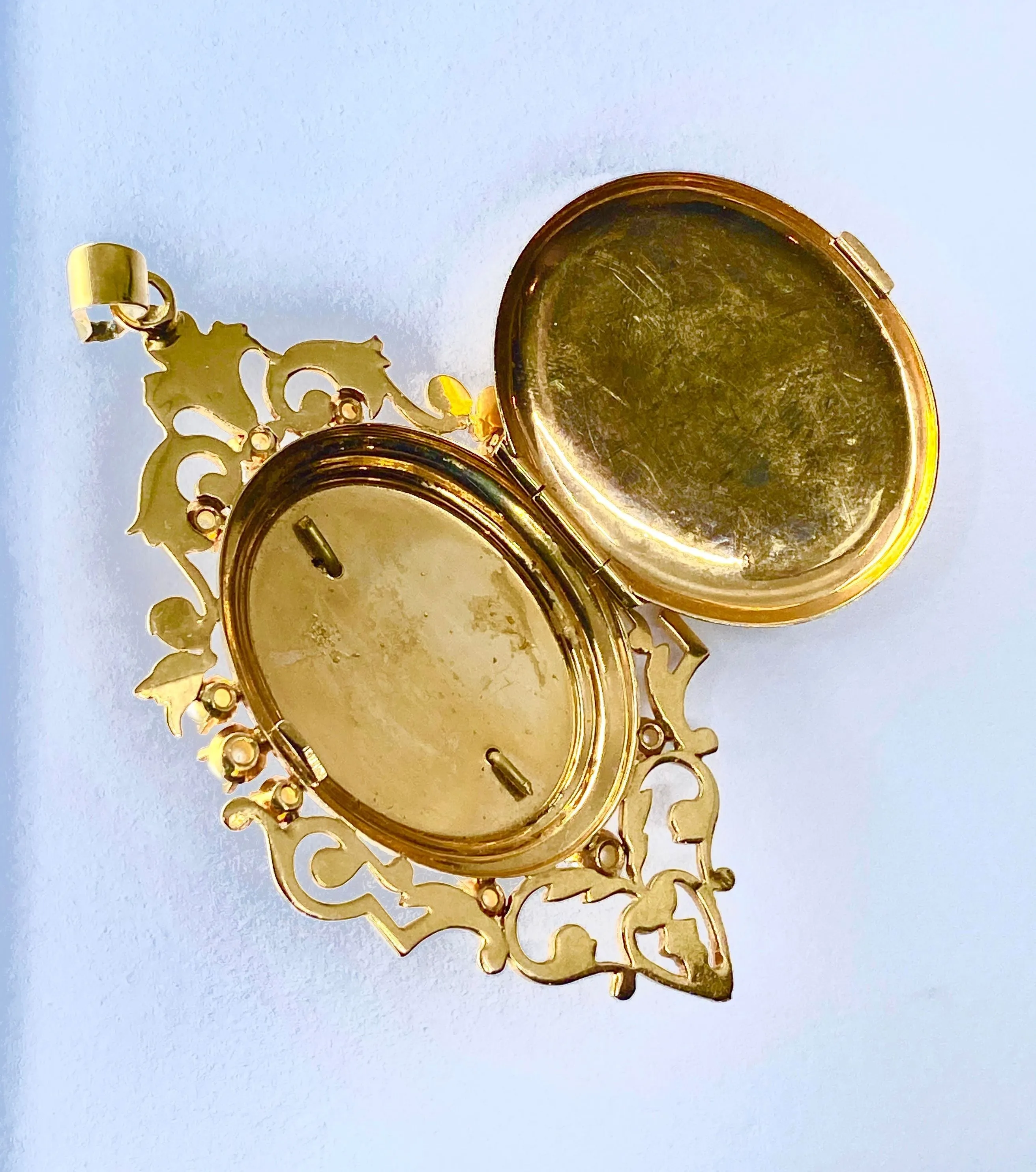 Pendentif ouvrant or jaune diamants perles sold by 58 Facettes product image thumbnail 3