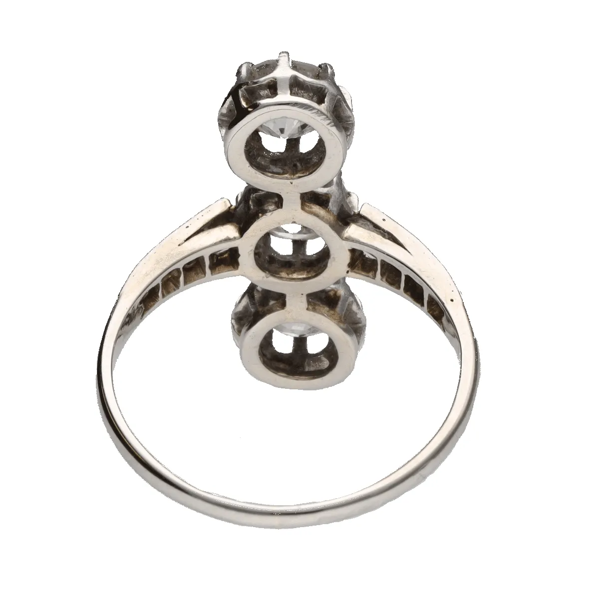 Bague Art Déco Trilogie Diamants Or Gris et Platine sold by 58 Facettes product image thumbnail 5
