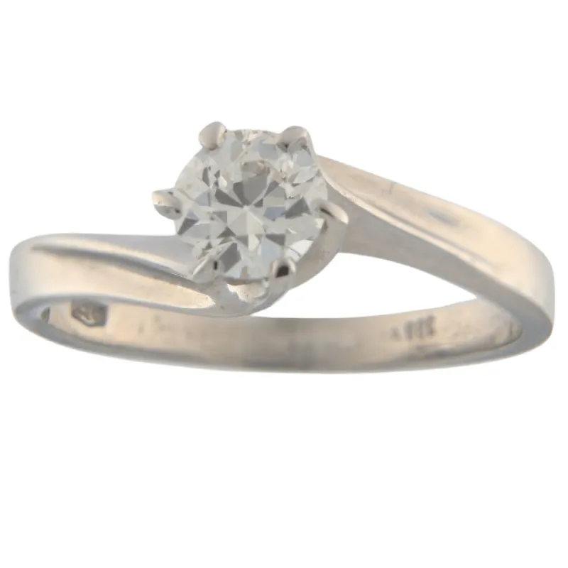 Bague solitaire diamant or blanc 0,58 ct made by 58 Facettes