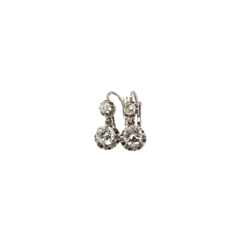 Dormeuses Or Blanc & Diamants sold by 58 Facettes