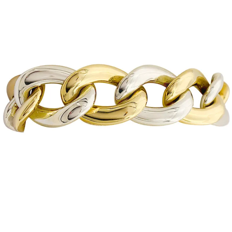 Bracelet Chaumet, gros maillons en deux tons d'or. sold by 58 Facettes